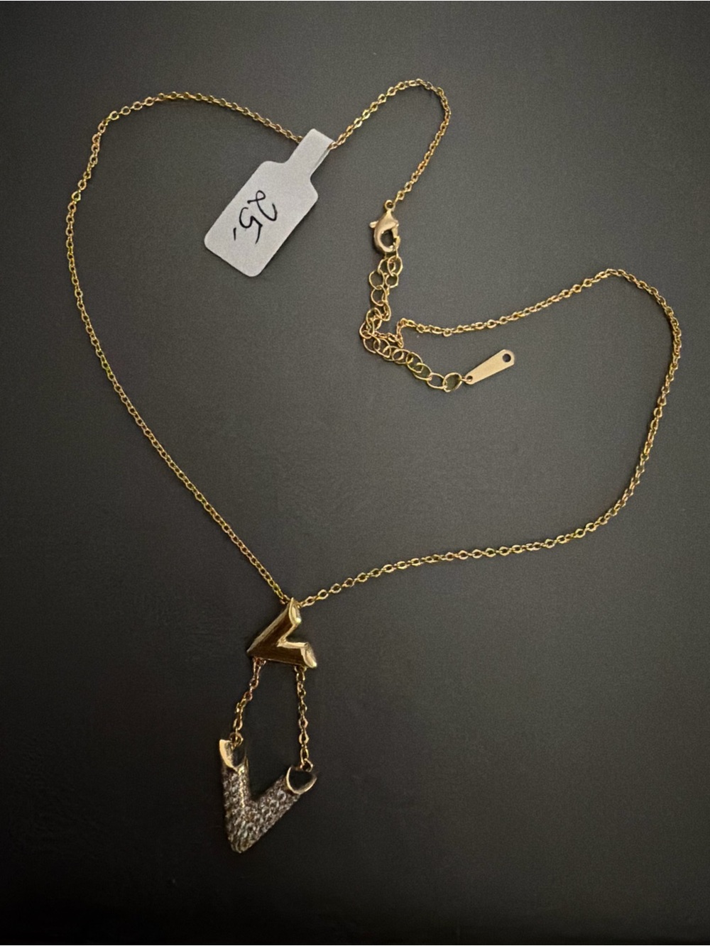 Delicate Gold V-Accent Drop Necklace for Women